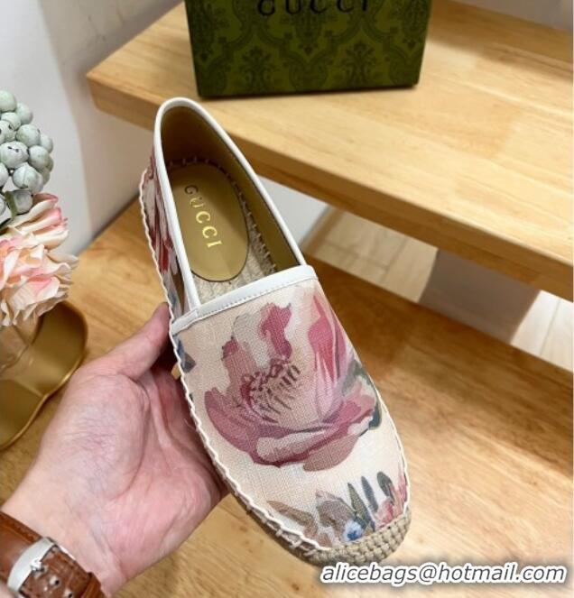 Good Looking Gucci Printed GG Canvas Espadrilles White 425071