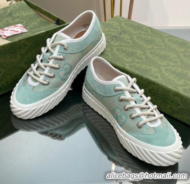 Discount Gucci GG Canvas Low top Sneakers Light Green 607064