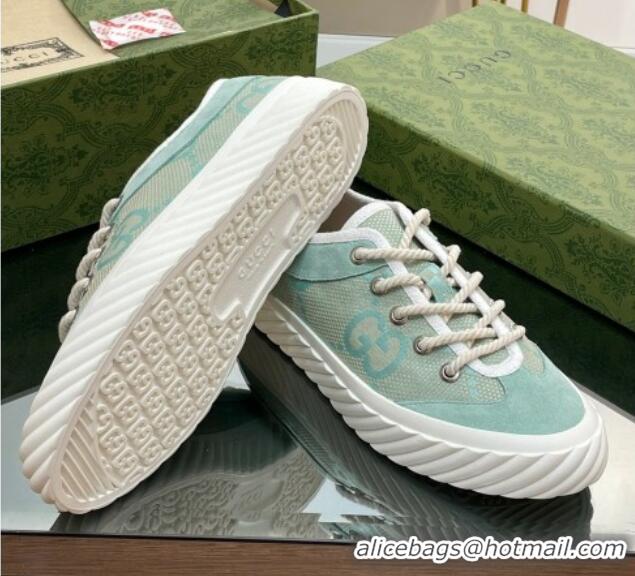 Discount Gucci GG Canvas Low top Sneakers Light Green 607064