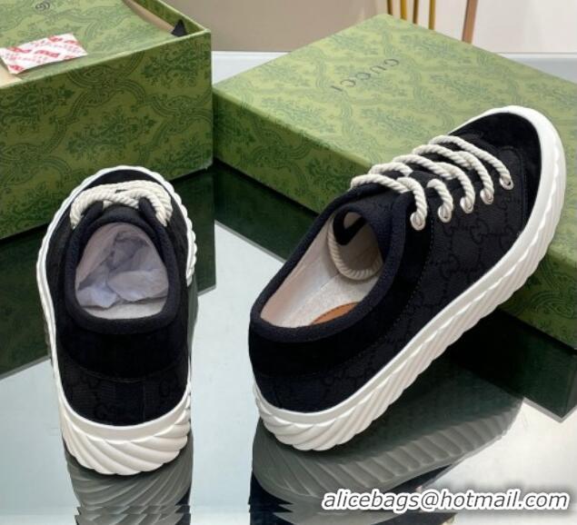 Stylish Gucci GG Canvas Low top Sneakers Black 607065