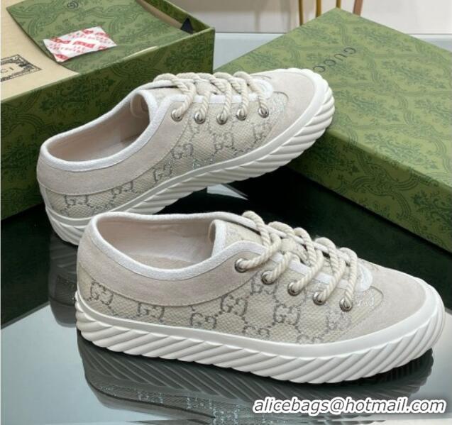 Unique Style Gucci GG Canvas Low top Sneakers Cream White 607066