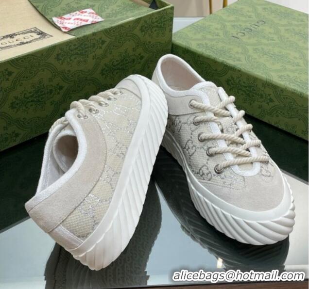 Unique Style Gucci GG Canvas Low top Sneakers Cream White 607066