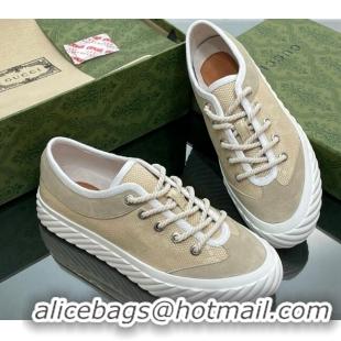 Top Grade Gucci GG Canvas Low top Sneakers Apricot 607068