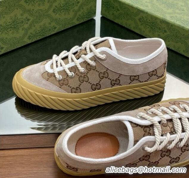 Sophisticated Gucci GG Canvas Low top Sneakers Beige 607069