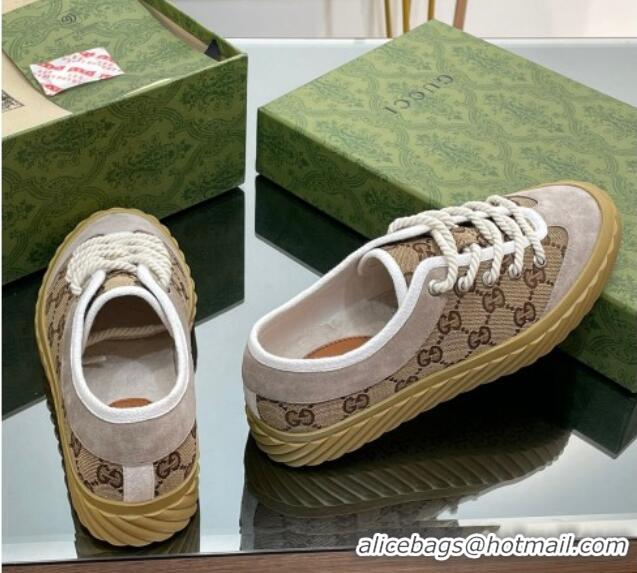 Sophisticated Gucci GG Canvas Low top Sneakers Beige 607069