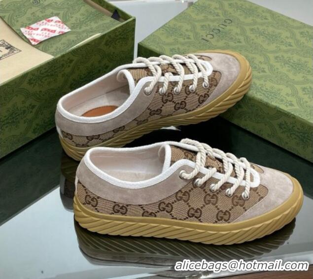 Sophisticated Gucci GG Canvas Low top Sneakers Beige 607069