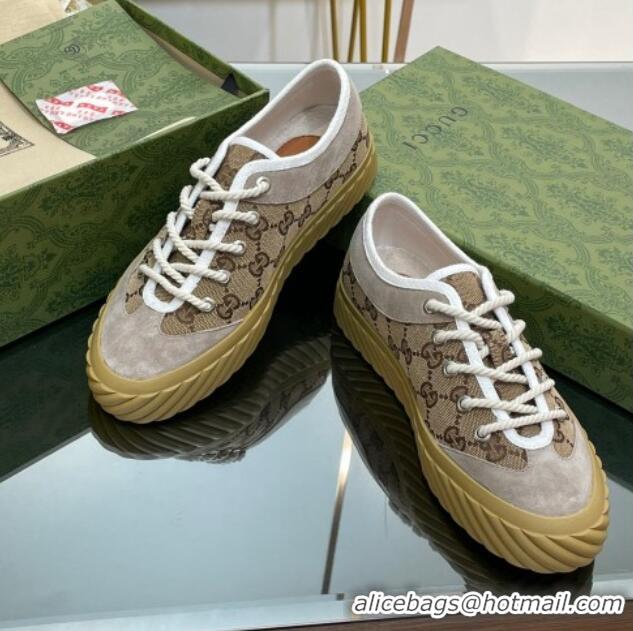 Sophisticated Gucci GG Canvas Low top Sneakers Beige 607069