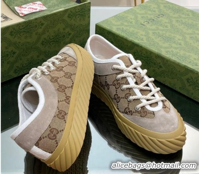 Sophisticated Gucci GG Canvas Low top Sneakers Beige 607069