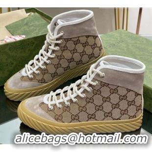 Best Price Gucci GG Canvas High top Sneakers Beige 607070