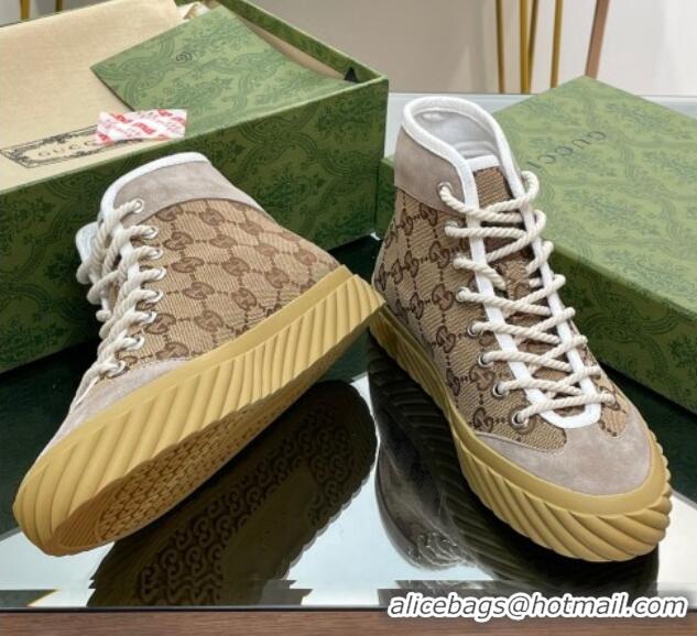 Best Price Gucci GG Canvas High top Sneakers Beige 607070