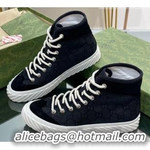 Good Quality Gucci GG Canvas High top Sneakers Black 607072