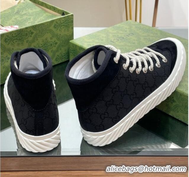 Good Quality Gucci GG Canvas High top Sneakers Black 607072