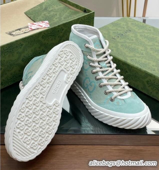 Low Price Gucci GG Canvas High top Sneakers Light Green 607074