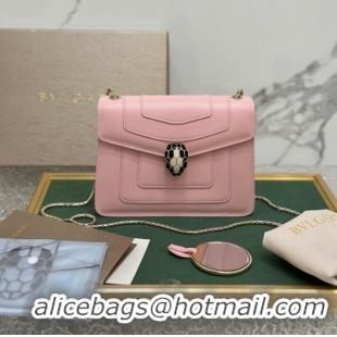 Top Quality Bvlgari Serpenti Forever leather crossbody bag 35107 Pink