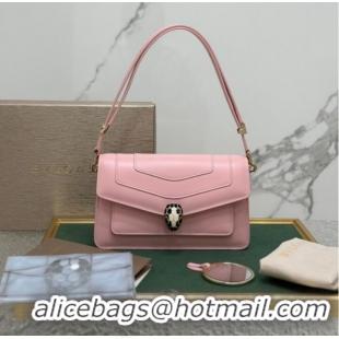 Famous Brand Bvlgari Serpenti Forever leather crossbody bag 292104 pink