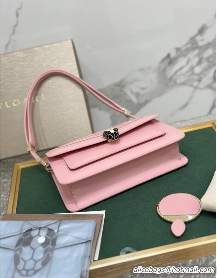 Famous Brand Bvlgari Serpenti Forever leather crossbody bag 292104 pink