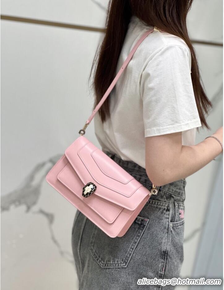 Famous Brand Bvlgari Serpenti Forever leather crossbody bag 292104 pink