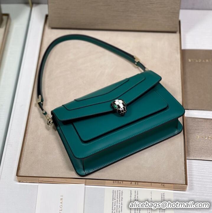 Famous Brand Bvlgari Serpenti Forever leather crossbody bag 289676 green