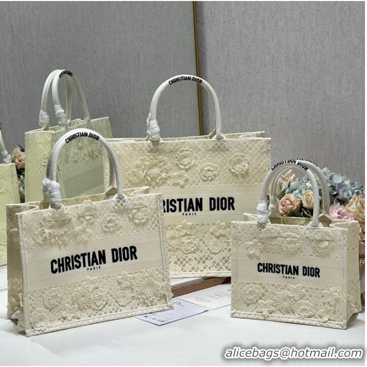 Top Grade LARGE DIOR OR DIOR BOOK TOTE D-Lace Embroidery M1286ZTD-2