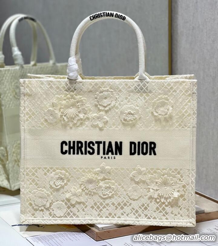 Top Grade LARGE DIOR OR DIOR BOOK TOTE D-Lace Embroidery M1286ZTD-2