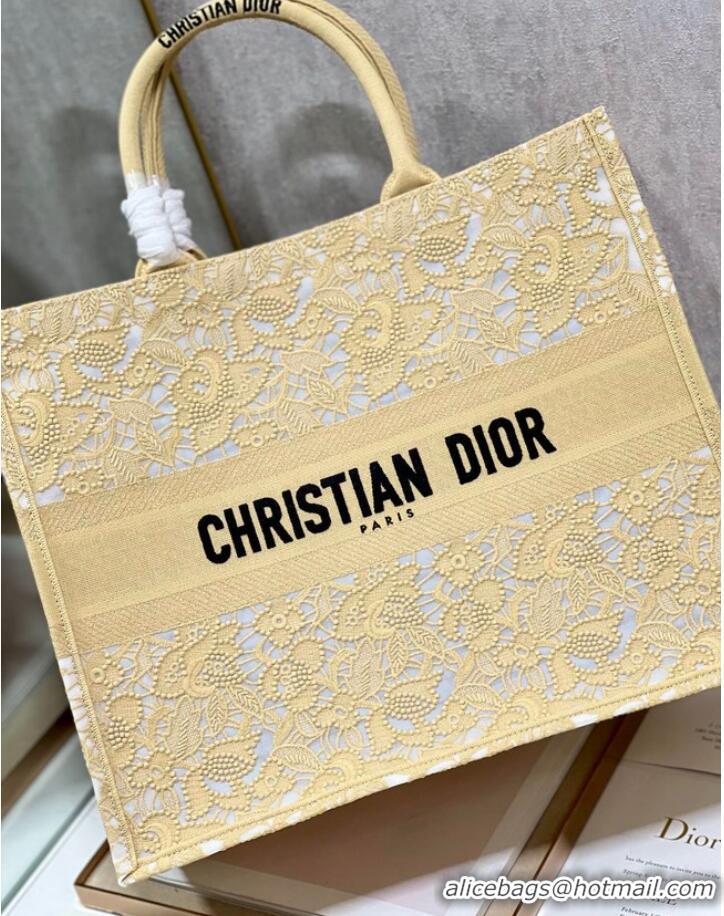 Popular Style LARGE DIOR OR DIOR BOOK TOTE D-Lace Embroidery M1286ZTD-4