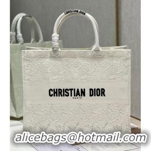 Unique Discount LARGE DIOR OR DIOR BOOK TOTE D-Lace Embroidery M1286ZTD-5