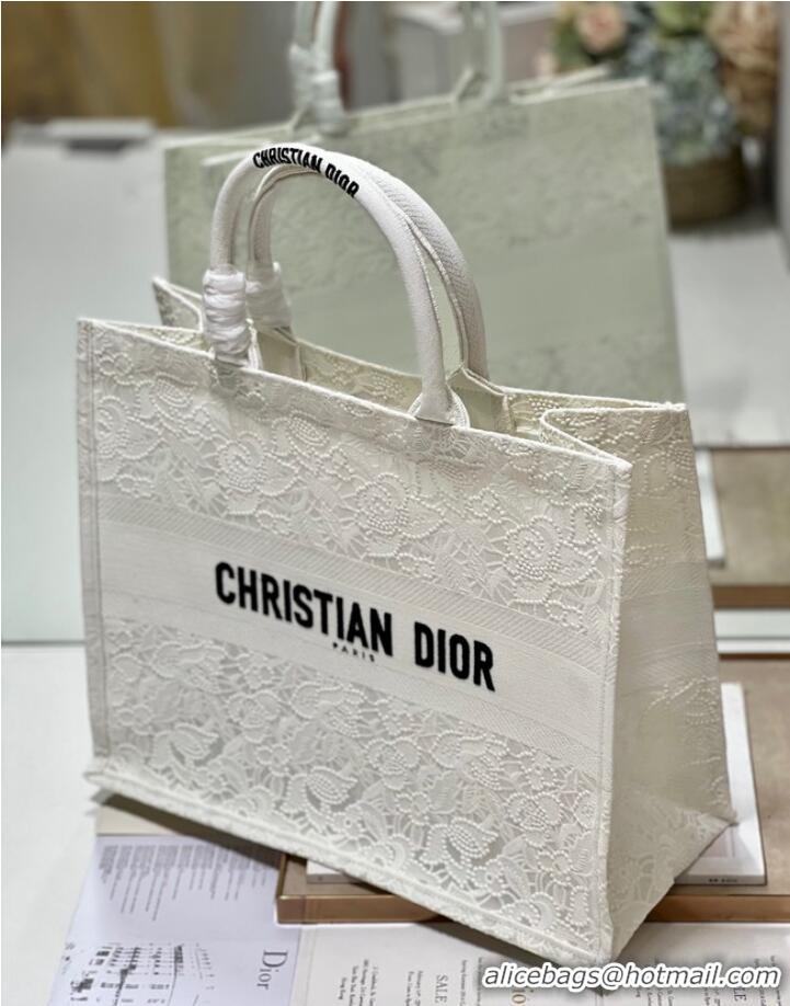 Unique Discount LARGE DIOR OR DIOR BOOK TOTE D-Lace Embroidery M1286ZTD-5