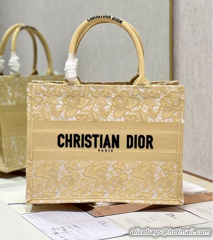 Unique Style MEDIUM DIOR BOOK TOTE D-Lace Embroidery M1296ZE-5