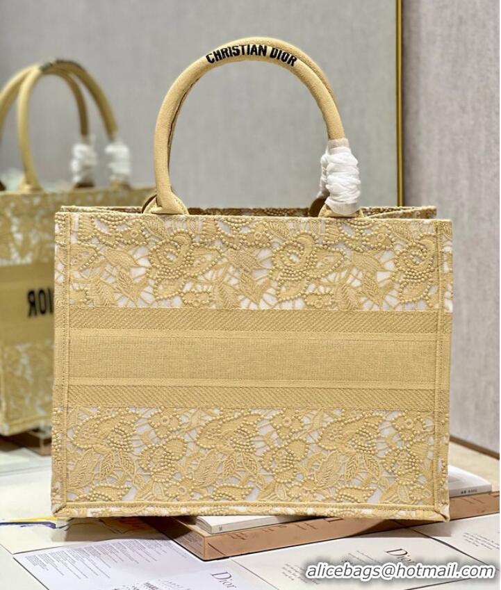 Unique Style MEDIUM DIOR BOOK TOTE D-Lace Embroidery M1296ZE-5