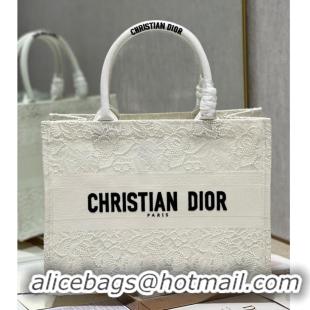 Good Quality MEDIUM DIOR BOOK TOTE D-Lace Embroidery M1296ZE-6