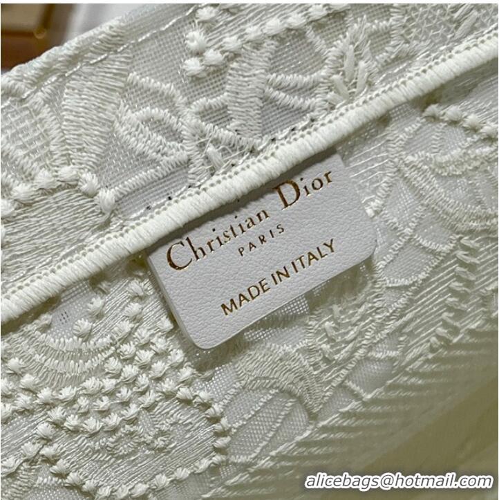 Good Quality MEDIUM DIOR BOOK TOTE D-Lace Embroidery M1296ZE-6