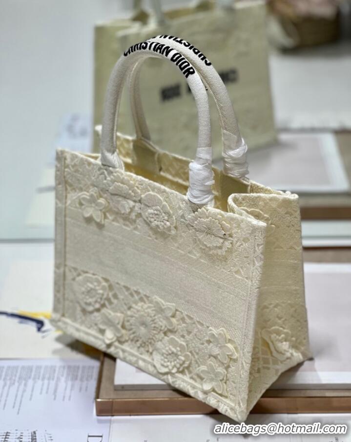 Promotional SMALL DIOR DIOR BOOK TOTE D-Lace Embroidery M1296ZRG-1