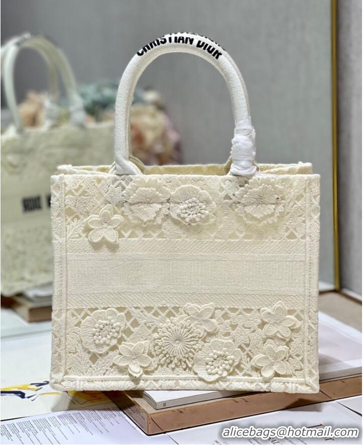 Promotional SMALL DIOR DIOR BOOK TOTE D-Lace Embroidery M1296ZRG-1