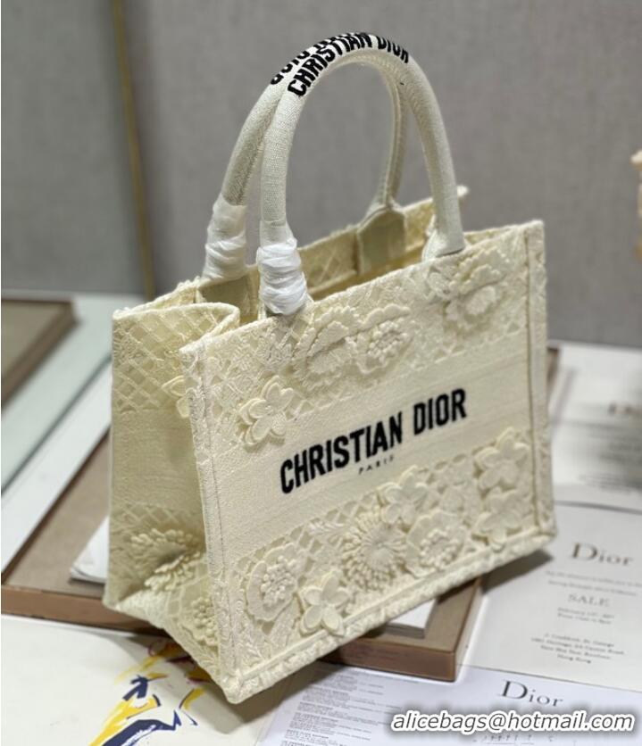 Promotional SMALL DIOR DIOR BOOK TOTE D-Lace Embroidery M1296ZRG-1