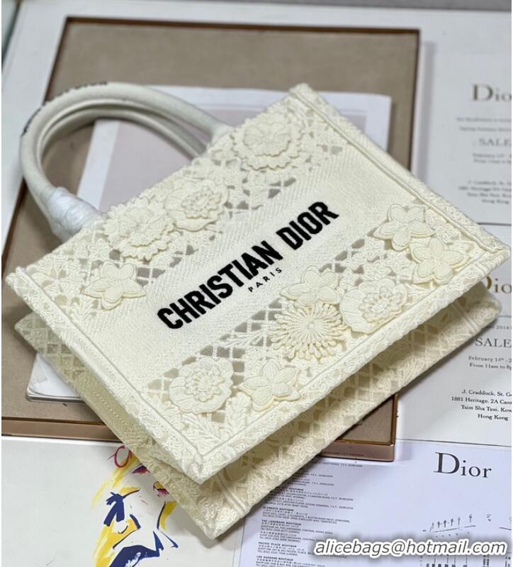 Promotional SMALL DIOR DIOR BOOK TOTE D-Lace Embroidery M1296ZRG-1