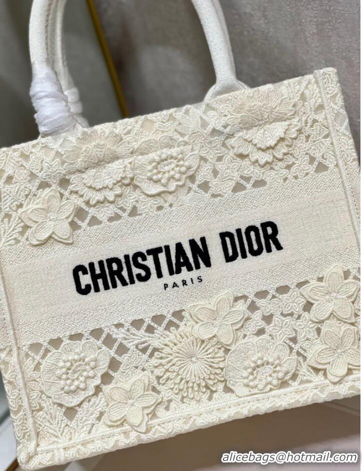 Promotional SMALL DIOR DIOR BOOK TOTE D-Lace Embroidery M1296ZRG-1