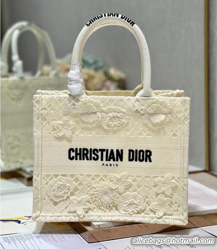 Promotional SMALL DIOR DIOR BOOK TOTE D-Lace Embroidery M1296ZRG-1