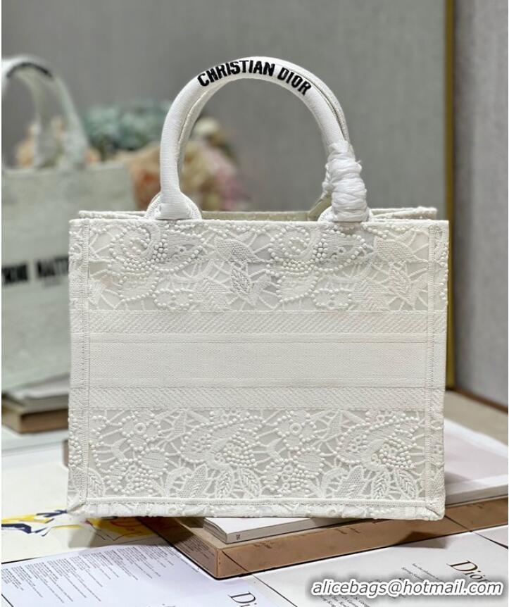 Most Popular SMALL DIOR DIOR BOOK TOTE D-Lace Embroidery M1296ZRG-2