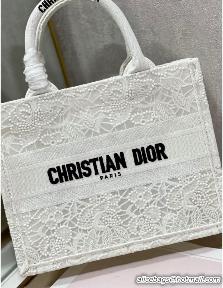 Most Popular SMALL DIOR DIOR BOOK TOTE D-Lace Embroidery M1296ZRG-2