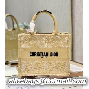 Well Crafted SMALL DIOR DIOR BOOK TOTE D-Lace Embroidery M1296ZRG-3