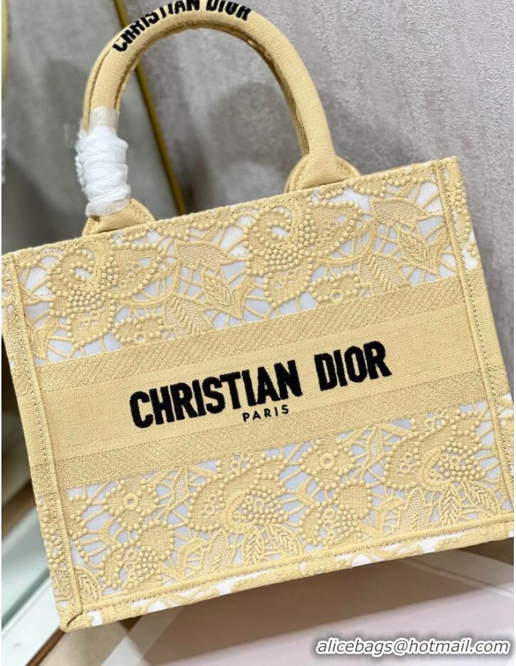 Well Crafted SMALL DIOR DIOR BOOK TOTE D-Lace Embroidery M1296ZRG-3