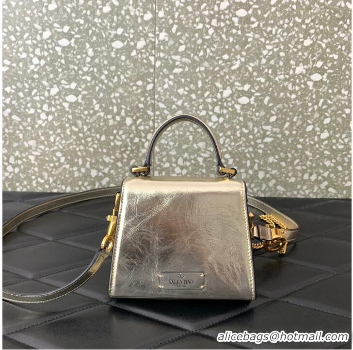 Famous Brand VALENTINO VSLING nano Calfskin Shoulder bag GW46R Silver