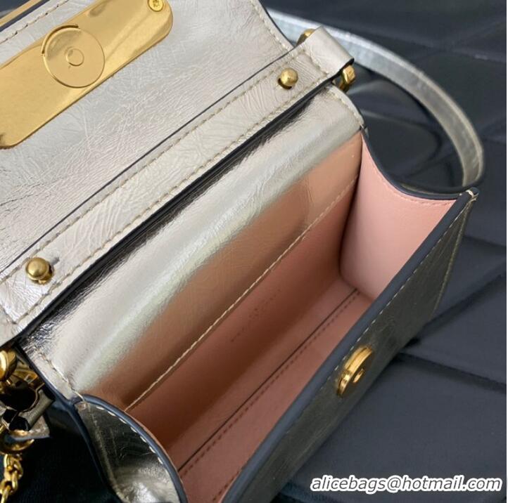 Famous Brand VALENTINO VSLING nano Calfskin Shoulder bag GW46R Silver