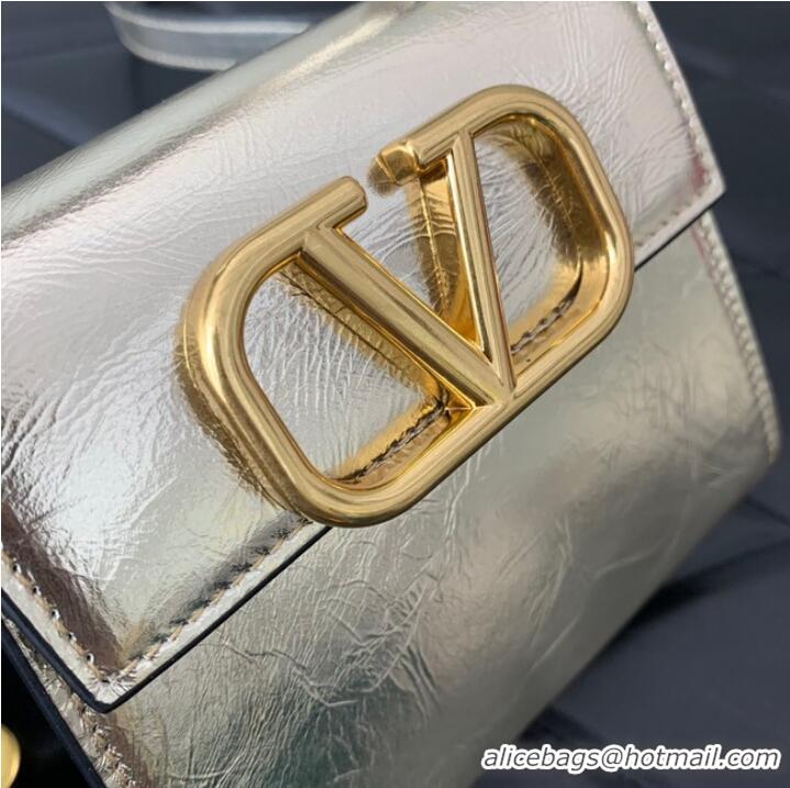 Famous Brand VALENTINO VSLING nano Calfskin Shoulder bag GW46R Silver