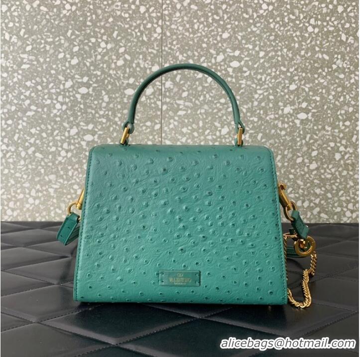 Inexpensive VALENTINO VSLING small Ostrich pattern Shoulder bag WB0F53 Green