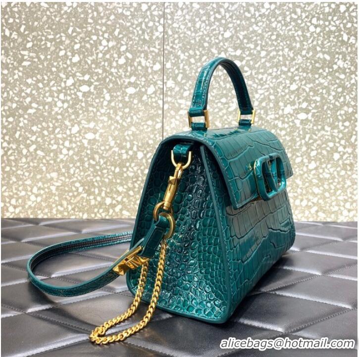 Buy Fashionable ALENTINO VSLING small Crocodile pattern Shoulder bag WB0F53 blue