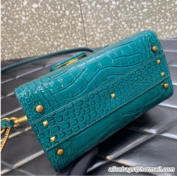 Buy Fashionable ALENTINO VSLING small Crocodile pattern Shoulder bag WB0F53 blue