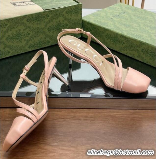 Unique Style Gucci Lambskin Heel Medium Sandals 6.5cm with Horsebit Pink 607099