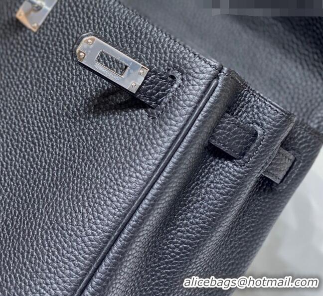 New Design Hermes Kelly Bag in Togo Calfskin 25cm H0250 Black Silver 2023