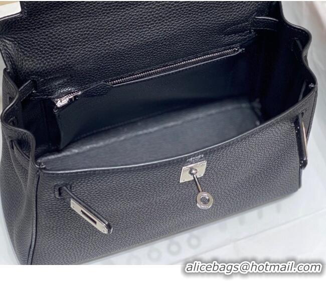 New Design Hermes Kelly Bag in Togo Calfskin 25cm H0250 Black Silver 2023